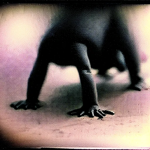 Image similar to beautiful, award winning photo of a the crawling chaos, hyperealistic detailed photography polaroid, 5 0 mm lens, motion blur, grainy image