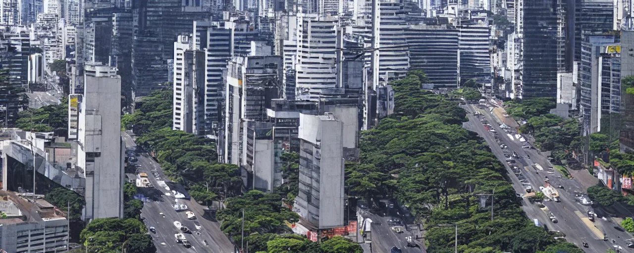 Prompt: avenida paulista, sao paulo, by makoto shinkai