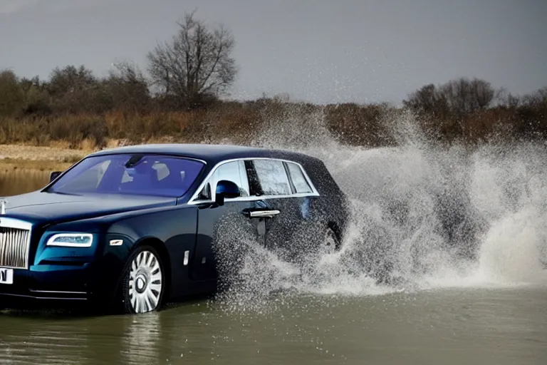 Image similar to stoned teenagers decided to drown Rolls-Royce