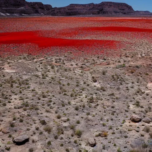 Image similar to arid lands with red crysltals and selenites