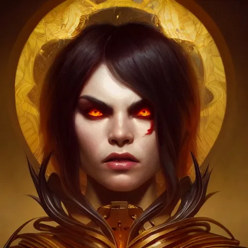 Prompt: perfectly - centered - portrait - photograph of evil demon, super highly detailed, professional digital painting, artstation, concept art, smooth, sharp focus, no blur, no dof, extreme illustration, unreal engine 5, 8 k, art by artgerm and greg rutkowski and alphonse mucha loish and wlop