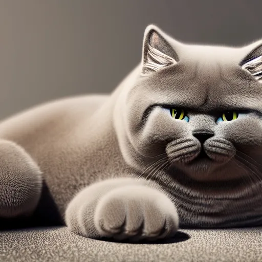 Image similar to a fluffy roadster made of British Shorthair, cool, 4k, hd, highly detailed