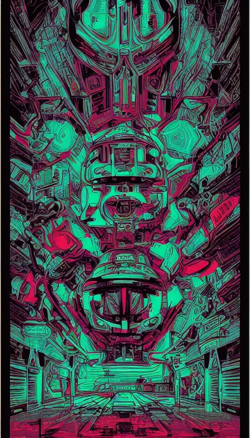 Image similar to techno artwork, by dan mumford