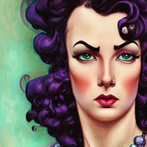 Image similar to an art nouveau, ( streamline moderne ), multi - ethnic and multi - racial portrait in the style of charlie bowater and donato giancola and virgil finlay. very large, clear, expressive, and intelligent eyes. symmetrical, centered, ultrasharp focus, dramatic lighting, photorealistic digital matte painting, intricate ultra detailed background.