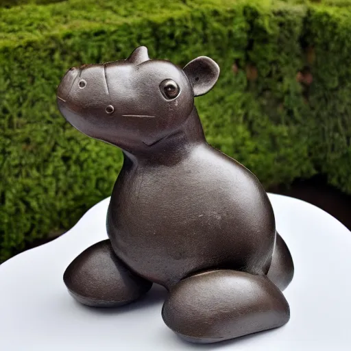 Image similar to a sophie taeuber - arp baby hippopotamus sculpture