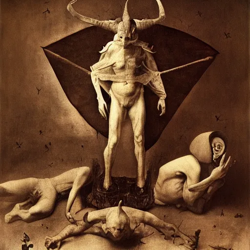 Prompt: photo of the devil by hieronymus bosch, joel peter witkin, annie liebovitz. gustave dore, octane render,