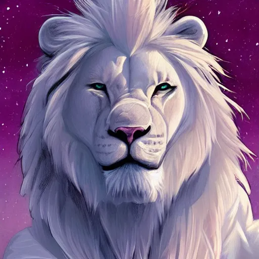 Prompt: aesthetic portrait commission of a albino male furry anthro lion with a tv for head displaying lions face while wearing a vaporwave stylized attractive masculine pastel winter outfit, winter Atmosphere. Character design by charlie bowater, ross tran, artgerm, and makoto shinkai, detailed, inked, western comic book art, 2021 award winning painting