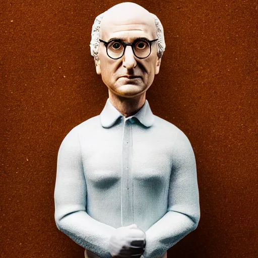 Prompt: a bobble head larry david, bold natural colors, national geographic photography, masterpiece, 8 k, raw, unedited, symmetrical balance