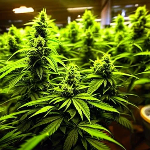 Prompt: picture of indoor marijuana cultivation, closeup, 4 k