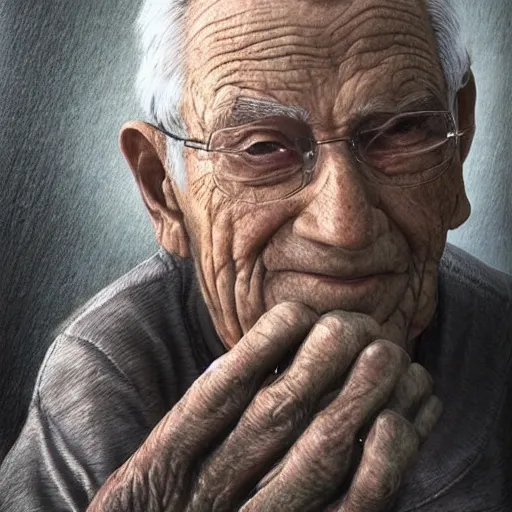 Prompt: closeup!! of an [ elderly man holding the [ earth in his hands ]! ]! trending on artstation 4 k digital art cgsociety contest winner cgsociety portrait polycount portrait artstation portrait artstation hd award winning intricate detailed gloomy lighting futuristic! portrait!!