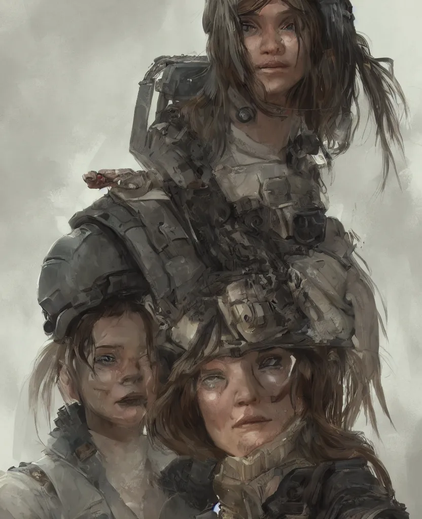 Image similar to portrait of survivalist woman in a post apocalyptic city, beautiful concept art trending on artstation by senior concept artist