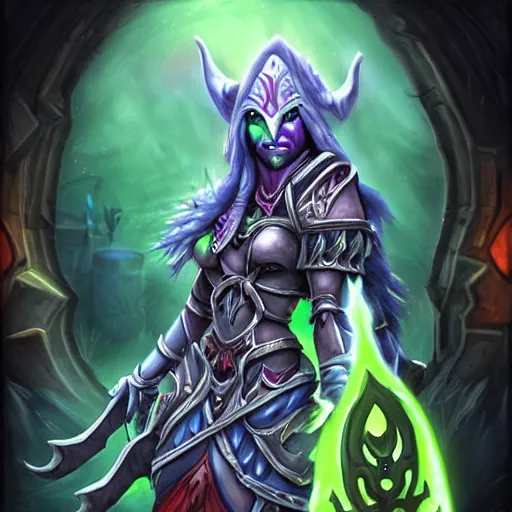 Image similar to Sylvanas, hearthstone art