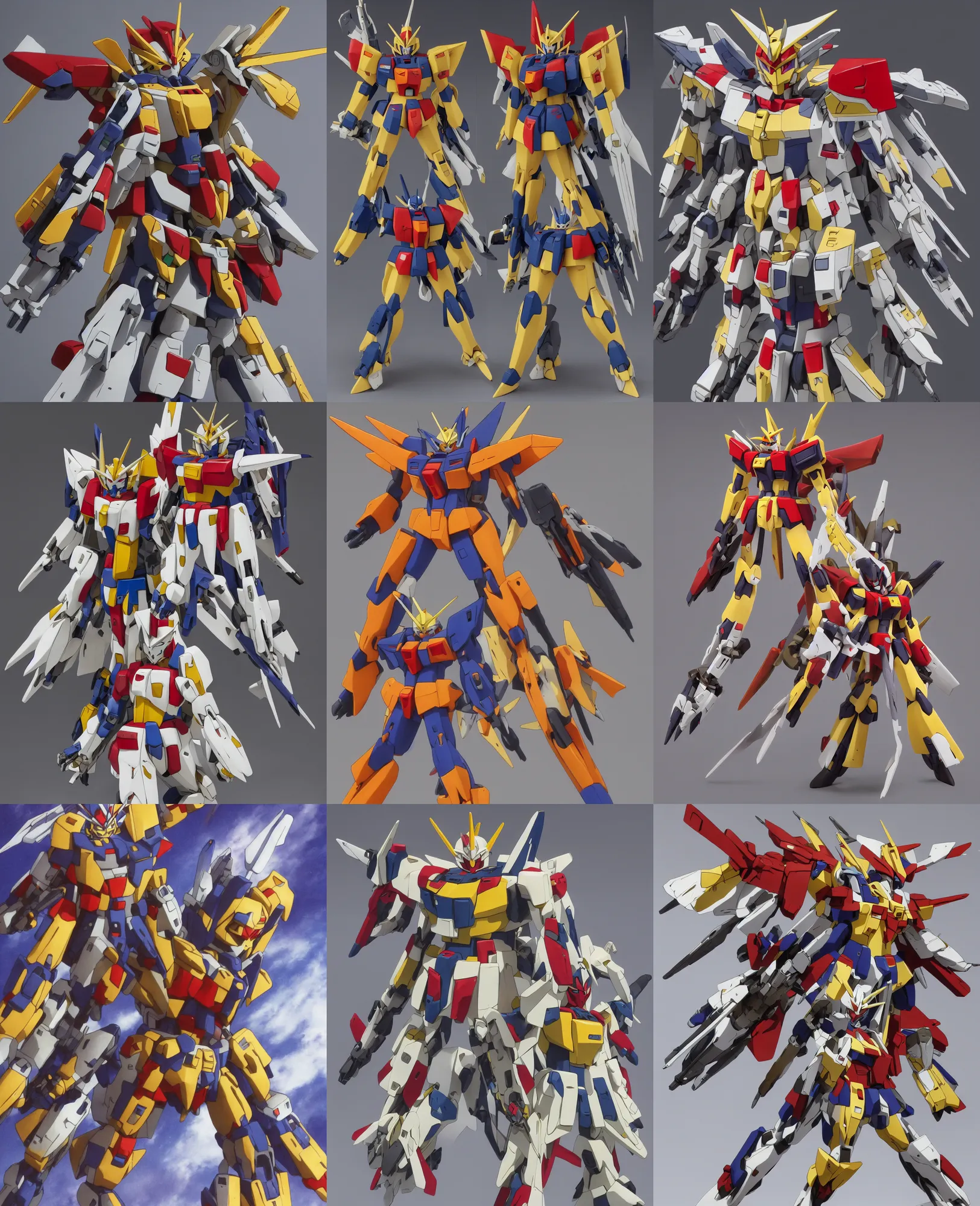 Prompt: https : / / static. wikia. nocookie. net / gundam / images / 4 / 4 c / jmf - 1 3 3 7 b _ blazing _ gundam _ % 2 8 front % 2 9. png / revision / latest? cb = 2 0 2 1 0 8 2 0 2 2 4 5 3 4 cubic heavy armored gundam, full body posing