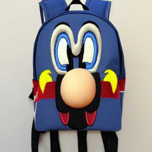 Image similar to a backpack embroidery obama sonic the hedgehog super Mario