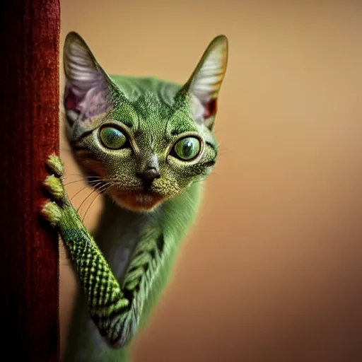 A Prayingmantis - Cat - Hybrid, Animal Photography | Stable Diffusion