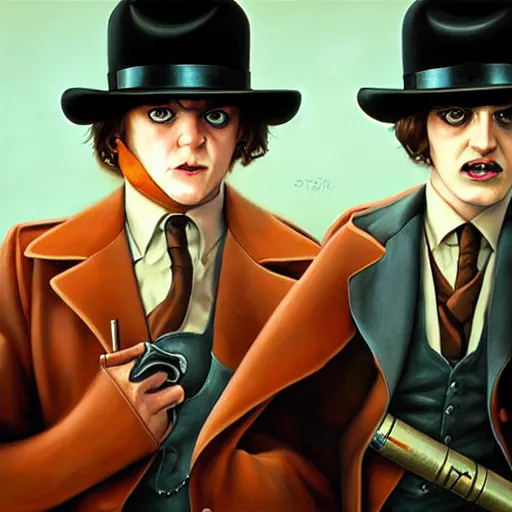 Prompt: clockwork orange in Pixar style by Stanley Artgerm and Tom Bagshaw