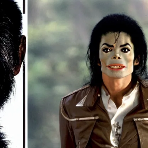 Image similar to planet of the apes michael jackson