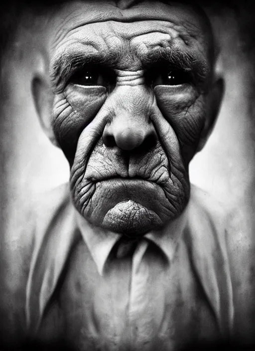 Image similar to handsome anthropomorphic mangle by lee jeffries, gelatin silver process