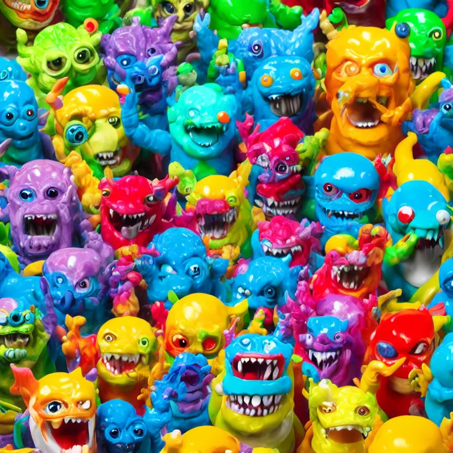 Image similar to 3 d render of a colorful monster kaiju!!! sofubi!!!! soft vinyl toy, promo shots 4 k photography