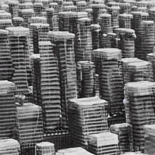 Image similar to vhs footage of an infestation of giant wasp like creatures and hives in new york city, aerial shot