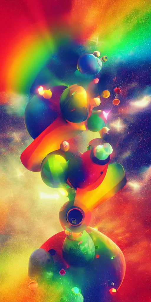 Prompt: 🚀🌈🤩, octane 3 d render