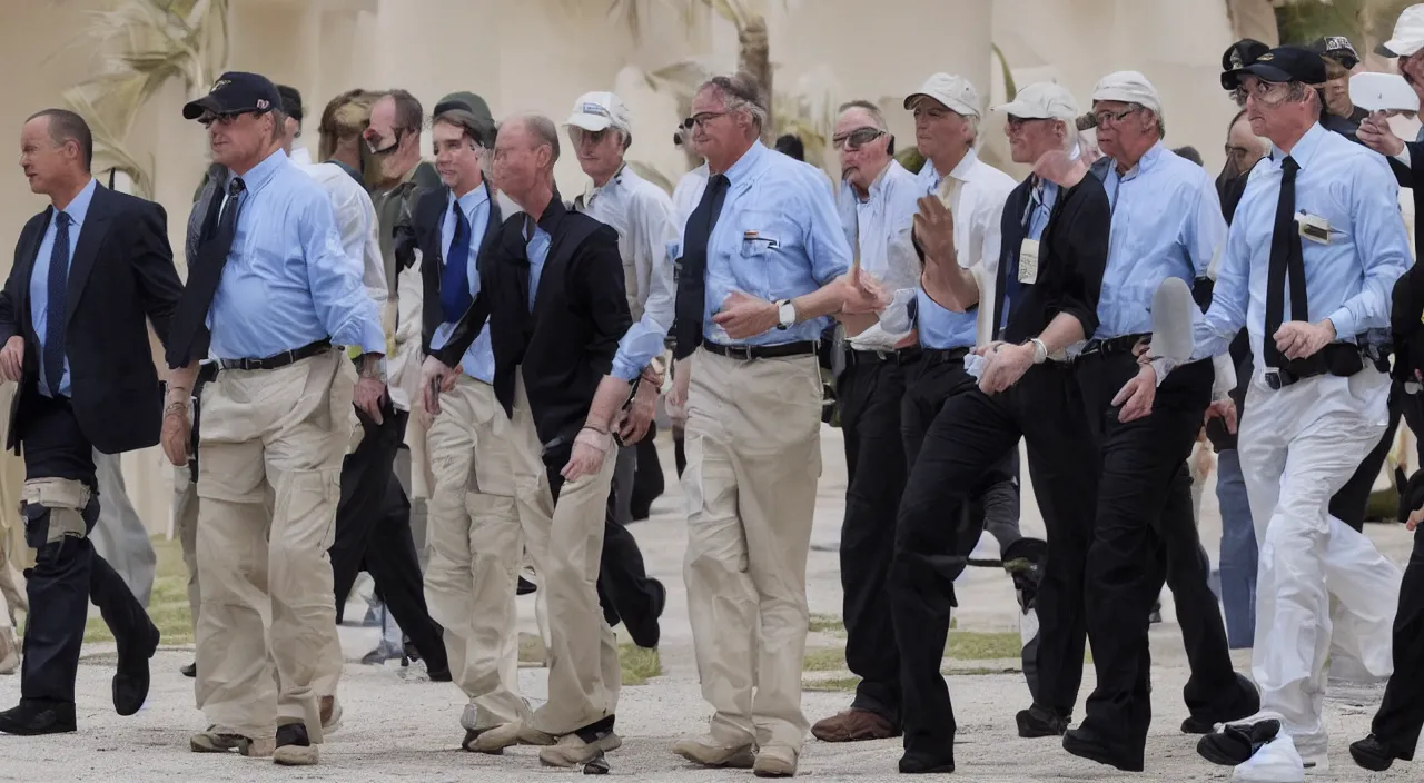 Prompt: photograph of friendly fbi agents touring mar - a - lago 8 k,
