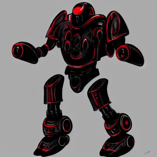 Prompt: robot tardigrade, black armor with red accents, smooth, sharp, photorealistic