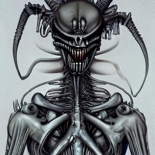 Image similar to giger become a xenomorph