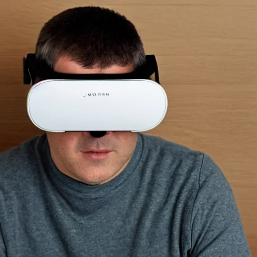 Prompt: photo of a very flat virtual reality headset by jonathan ive dieter rams