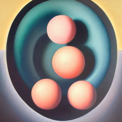 Image similar to perfectly symmetrical pastel spheres, one inside another, pleasing, detailed, oil painting