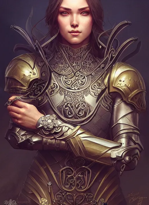 Image similar to Muscular and powerful medieval knight portrait, art nouveau, fantasy, intricate flower designs, elegant, highly detailed, sharp focus, art by Artgerm and Greg Rutkowski