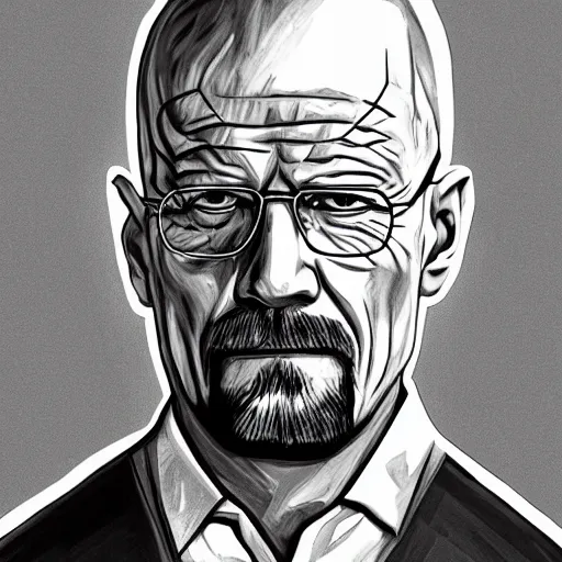 Prompt: walter white gigachad pose study