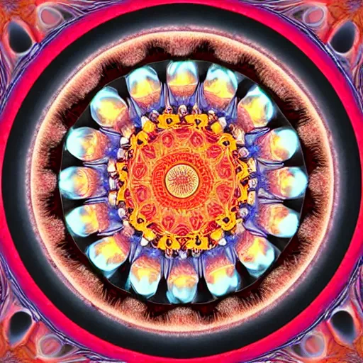 Image similar to mandala made out of human body parts