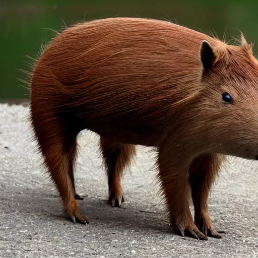 Image similar to a steampunk capybara