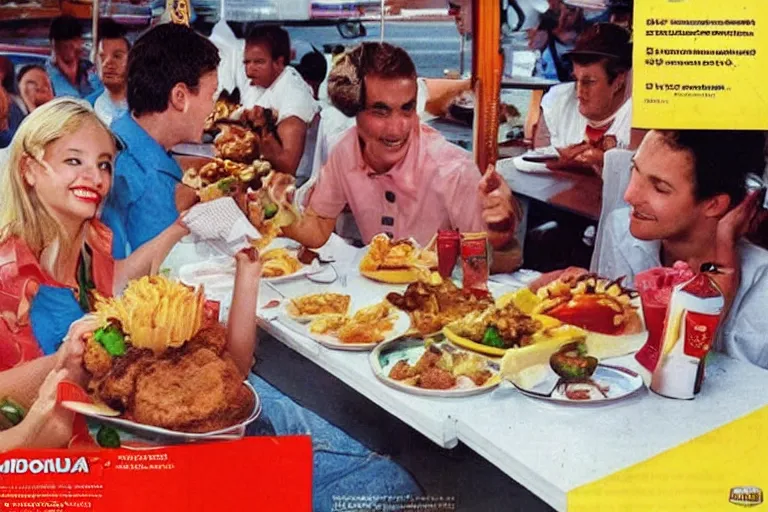 Image similar to mcdonald's bahia acaraje meal, acaraje!!!, in 1 9 9 5, y 2 k cybercore, advertisement photo