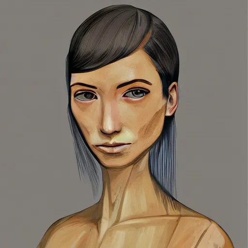 Image similar to a portrait of a female android by sofonisba anguilssola