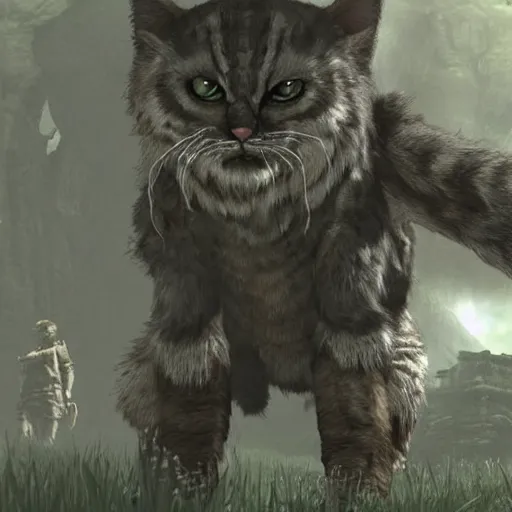 Image similar to cat designed for shadow of the colossus