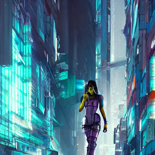 Anime Cyberpunk City Painting Diagonal Camera · Creative Fabrica