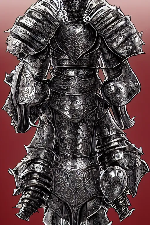 Image similar to armoured warrior, symmetrical, highly detailed, digital art, rose thorn themed armour, sharp focus, trending on art station, kentaro miura manga art style