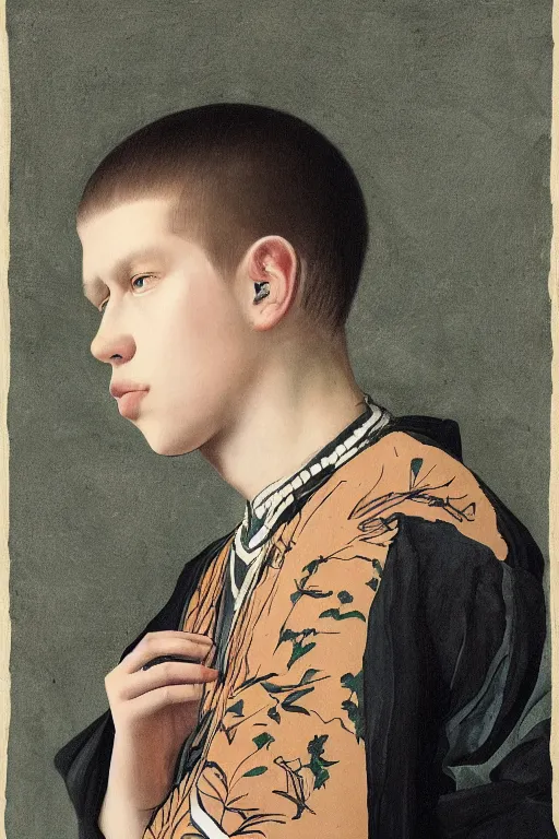 Prompt: portrait of yung lean renaissance style