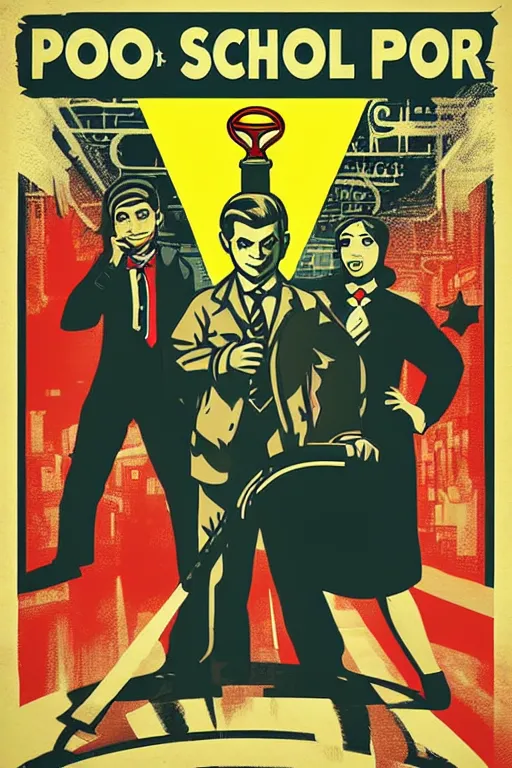 Prompt: free the school for the poor, propaganda poster. ultra realistic, pop art, pixel, bioshock art style, gta chinatown art style, artgerm and richard hamilton and mimmo rottela