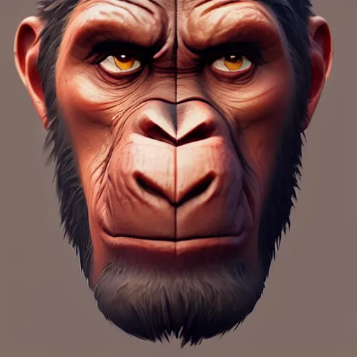 Image similar to face icon stylized minimalist planet of the apes, loftis, cory behance hd by jesper ejsing, by rhads, makoto shinkai and lois van baarle, ilya kuvshinov, rossdraws global illumination