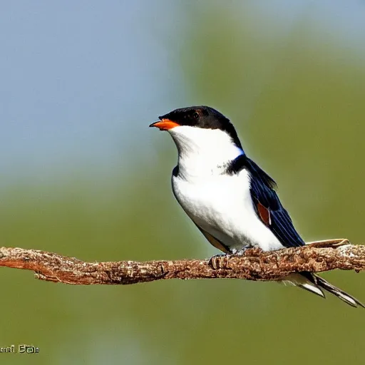 Image similar to hirundo rustica, style by john gould