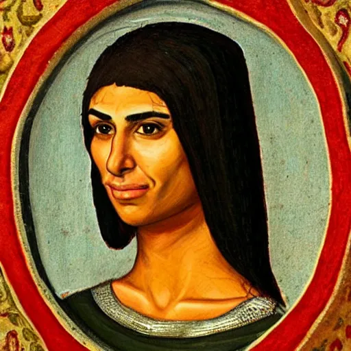 Prompt: medieval portrait of mia khalifa