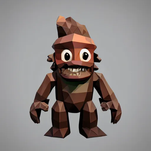 Prompt: monster, underground mine, 3d render, low poly, video game, concept character, E3