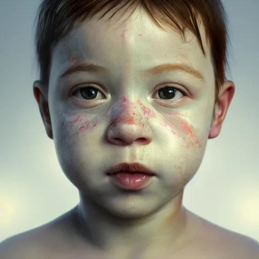 Image similar to hyperrealistic mixed media image of baby stewart griffin, stunning 3 d render inspired art by greg rutkowski and xiang duan and thomas eakes, perfect facial symmetry, immaculate complexion, realistic, highly detailed attributes and atmosphere, dim volumetric cinematic lighting, 8 k octane detailed render, post - processing, masterpiece,