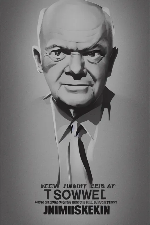 Image similar to minimal movie poster, eisenhower, jack nicholson is united states president dwight eisenhower, solid colors, cinematic, fan art, trending on artstation