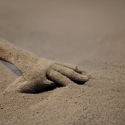 Image similar to desperate hand emerging from sand