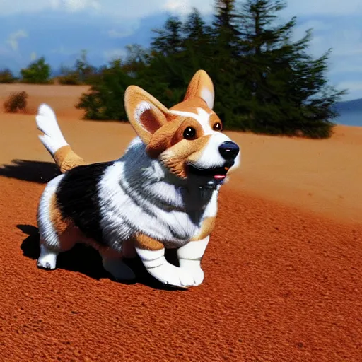 Prompt: 8k highly detailed photograph of gnome riding a corgi like a horse,