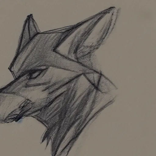 Image similar to sketch sideview of a wolf wearing a vr headset on his head